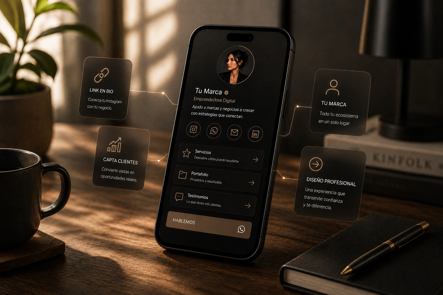 Landing page desde perfil de Instagram